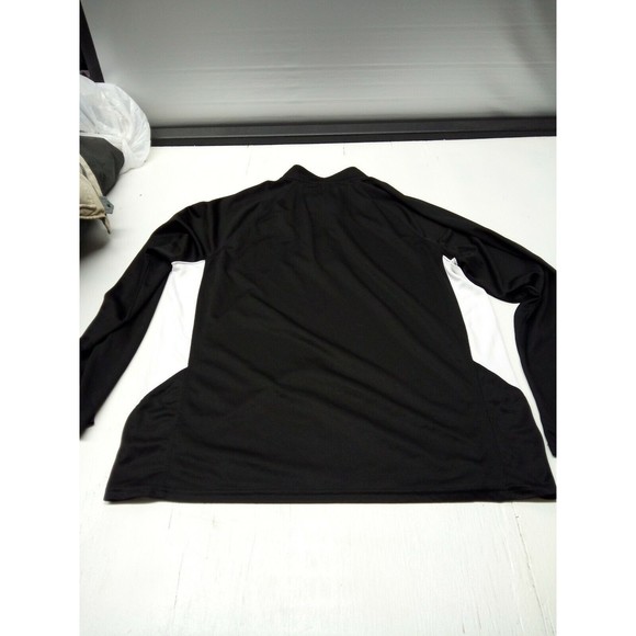 STARTER Dri Fit Men's Long Sleeve Shirt Running Mock Neck 1/4 Zip Black/White L - Picture 5 of 5